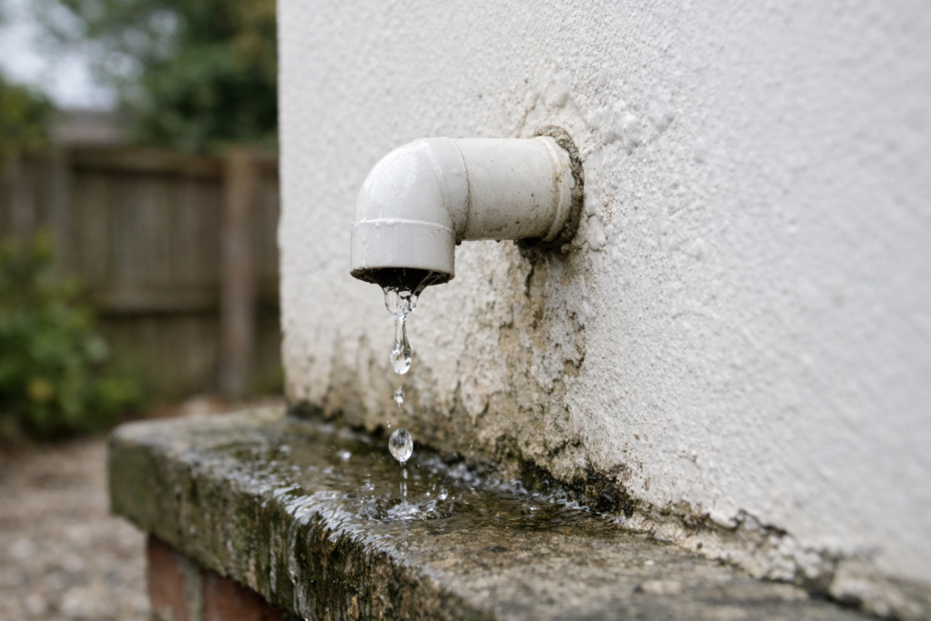 Overflow Pipe Dripping Outside